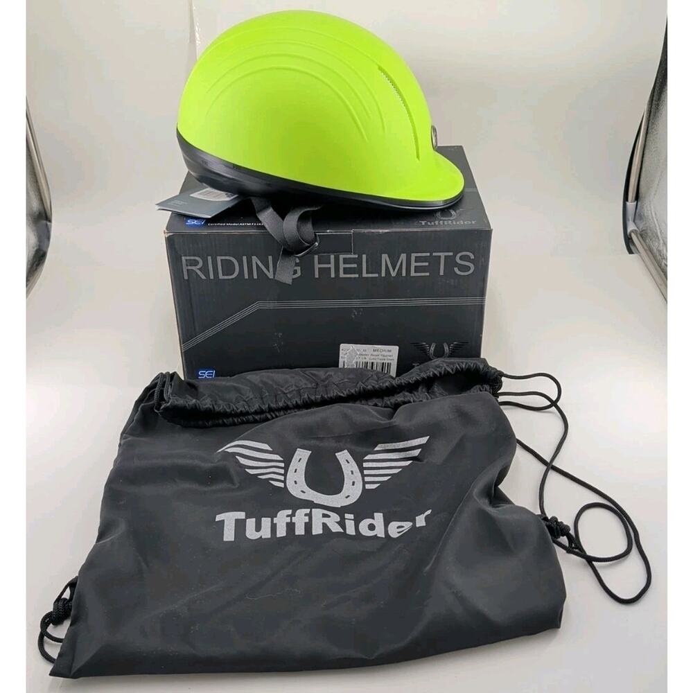 TuffRider Starter Basic Horse Riding Helmet - Yucca Green - Size Medium 6 7/8 -